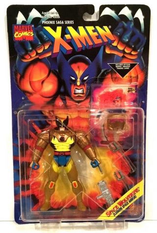 Vintage X - Men Space Wolverine Action Figure Toybiz Phoenix Saga 1995 On Card