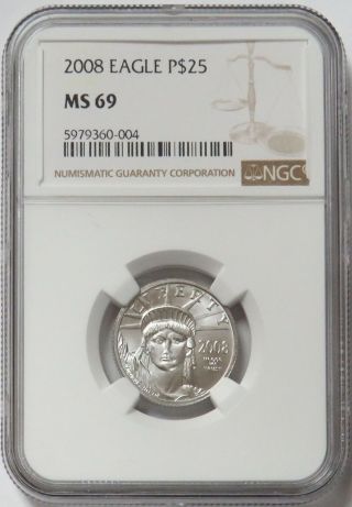 2008 Platinum $25 1/4oz Eagle Ngc State 69