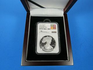 2021 W Proof Silver Eagle - Type 1,  Ngc Pf 70 Ucam Mercanti Signed Advance Rel