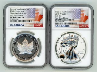 2019 W Eagle Canada Pride Of Two Nations Set Ngc Pf70 First Day Of Issue E28