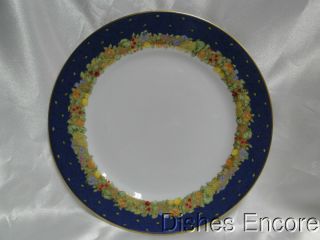 Bernardaud Frutti Fiori,  Fruit,  Flowers,  Blue Rim: Salad Plate (s),  8 1/2 "