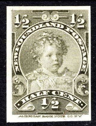Newfoundland Qv 1897 Sg 83a Imperf 1/2¢ Lightly Hinged O.  G.  Cv £325