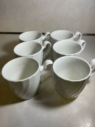 Johnson Bros Regency Snow White Swirl Coffee Mugs (6) Mugs