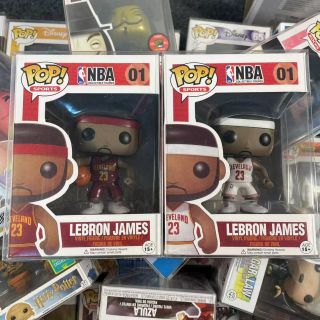 Funko Pop！lebron James 01 Red And White Retired Vaulted “mint” With Protector