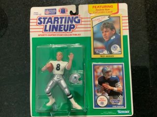 Starting Lineup 1990 Troy Aikman Nfl Dallas Cowboys (rookie Piece)