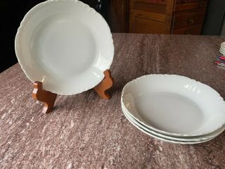 Haviland Limoges France Ranson All White Set Of 4 Coupe Soup Bowls 7 1/2 In