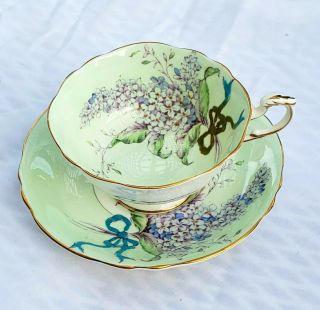 Paragon Double Warrant By Appointment Hm Queen Mary Lilac Tea Cup And Saucer