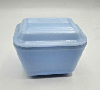 Pyrex Canada Delphite Blue Refrigerator Dish With Rare Delphite Lid