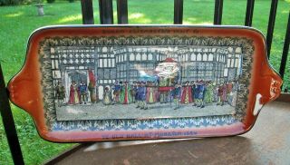 Antique Royal Doulton Queen Elizabeth At Old Moreton1589 Bread Tray Plate 14 "