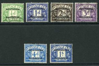 Southern Rhodesia Sgd1/d7 Post Due Set Of 6 Cat 35 Pounds