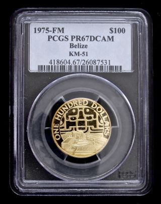 1975 - Fm Belize $100 Gold Km - 51 United Nations 30th Anniversary,  Pcgs Pr67dcam