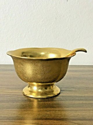 Ransgil Ohme Germany Porcelain Gold Color Encrusted Dish With Spoon