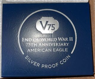 2020 - W American Silver Eagle Proof Coin End Of Ww2 75th Anniversary World War Ii
