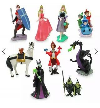 Disney Sleeping Beauty Aurora Deluxe Figurine Figures Figure 9 Piece Set -