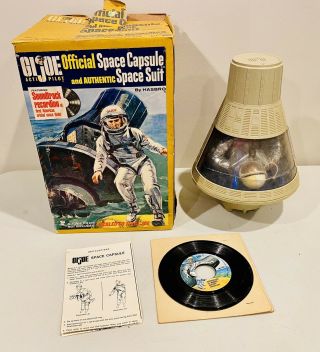 1966 Gi Joe Official Space Capsule W/ Astronaut,  Suit,  Directions,  Record