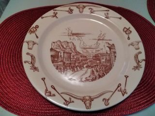 Wallace China 10.  5 Inch Plate El Rancho Western A - 1 Cond