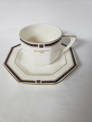 Givenchy Paris Yamaka Japan Octagonal Tea Coffee Cup/saucer Porcelain