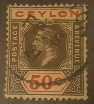 Ceylon Postage Stamps Scott 240a.  Die 1.  Nicely Cancellation