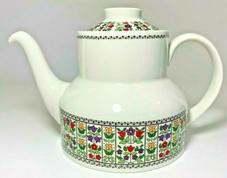 Vintage Royal Doulton Fireglow Teapot With Lid Tea Pot 6 " Tall