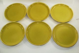 6 Russel Wright American Modern 6 " Bread Plates Chartreuse Curry Xlnt Cond