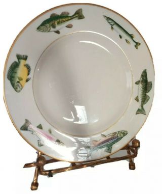 Pickard China Decorated By Crest Studio Dinner Plate Fish Speces 10.  5 "