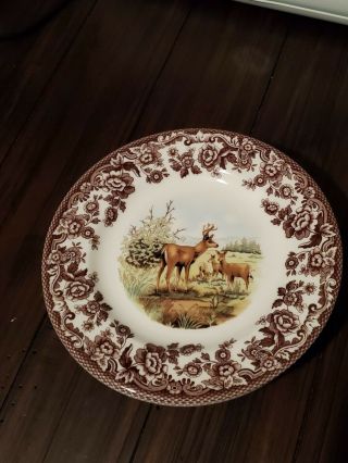 Spode Woodland Mule Deer Salad/ Dessert Plate 7.  5 " Set Of 5
