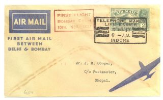 British India 1937 - 10 - 10 Ffc Bombay - Delhi - - Fine - @1
