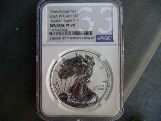 2021 W Reverse Proof Silver Eagle Type 1 Ngc Pf 70