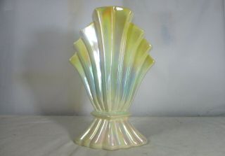 Large Vintage Rainbow Lustreware Mcp Mingay Vase Kc 114 With Sticker