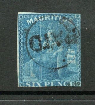 Mauritius,  6d Blue,  Sg 32,  Fu,  1859 - 61