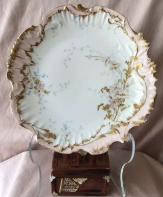 Antique Mr France M.  Redon Hand Painted Plate French Porcelain Limoges Gilt