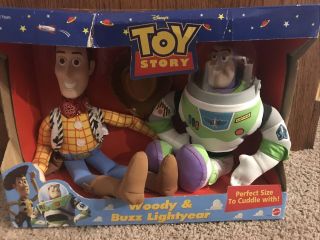 90’s Vintage Disney Pixar Toy Story Woody Doll And Buzz Lightyear