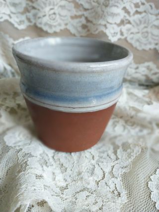 Denis Vibert Studio Pottery Bowl/cup - Sullivan,  Maine Blue Glaze 3 " X 3 "