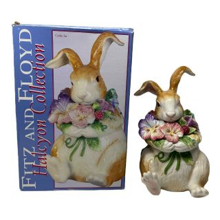Fitz And Floyd Classics Halcyon Lidded Rabbit Canister / Cookie Jar