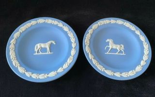 Wedgwood Jasperware George Stubbs Horse Plates Set Of 2 - Rare