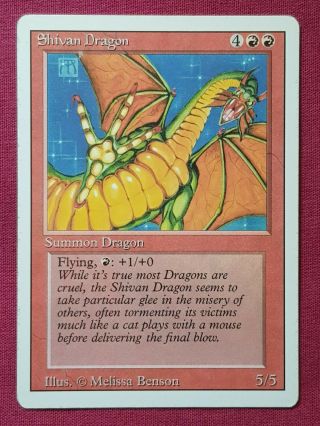 Magic The Gathering Revised Shivan Dragon Single Red Card Mtg