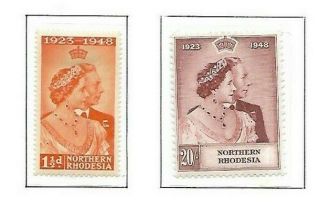 Northern Rhodesia - George Vi - 1948  Royal Wedding Set  - Sg46/47 - Lmm