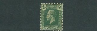 Cayman Islands 1921 - 26 Kgv Portrait (scott 62 5 Shillings) Vf Mh