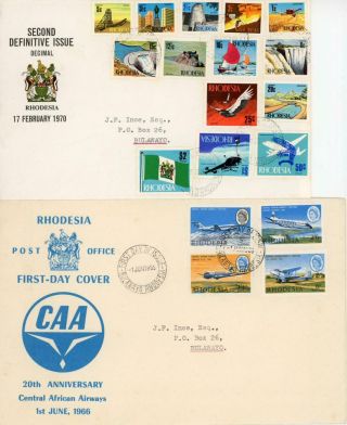 Rhodesia 1963 - 70 Selection Of 11 X Illustrated Fdc 