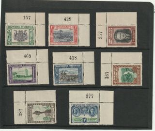 Southern Rhodesia All Marginals With Plate Nos