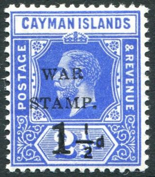 Cayman Islands - 1917 1½d On 2½d Deep Blue War Stamp Sg 53 Unmounted V24948