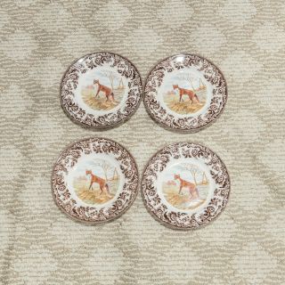 Set Of 4,  Spode Woodland 8 - Inch Plates,  Red Fox