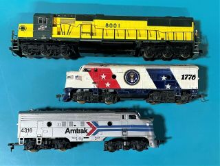 Ho Scale Unbranded North Western 8001 Tyco 1776 4015 Amtrak 4316 / Parts