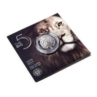 2019 South Africa 1 Oz Silver 5 Rand The Big Five Lion Factory Coin