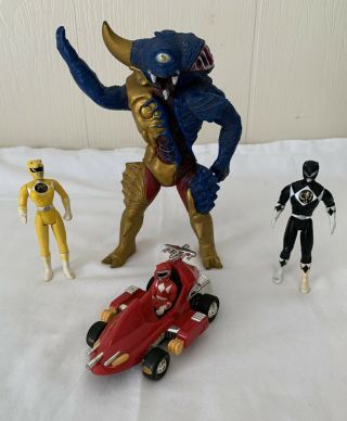 Vintage Power Rangers Mighty Morphine Alien 1993 Turbo Red Car Action Figures