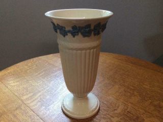 Wedgwood Embossed Queensware Lavender On Cream 8 3/4 " Edme Vase