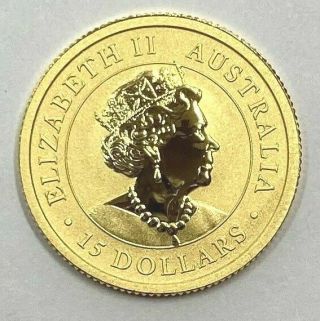 2020 Australia,  Kookaburra $15 Gold Coin,  1/10 Oz.  Nr.