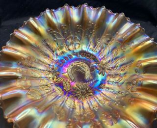 Carnival Incredible Northwood Good Luck Pce Bowl Ribbed Ext “yellow Iridescence”
