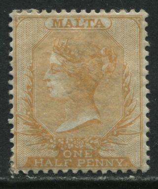 Malta Qv 1882 1/2d Orange O.  G.  Hinged