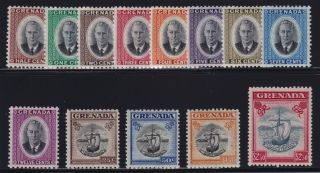 Grenada Sc 151 - 63 (1951) King George Vi Set Vf Lh